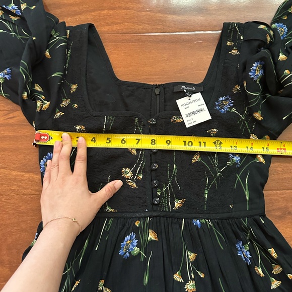 Madewell Xiomara Floral Print Long Sleeve Cotton Dress - Picture 11 of 11